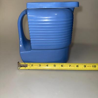 VTG Hall China Westinghouse Art Deco Atomic Blue Refrigerator Water Pitcher EUC