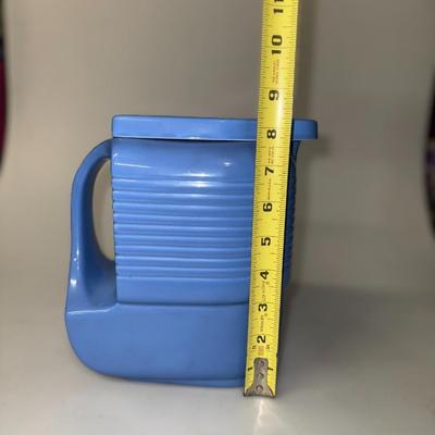 VTG Hall China Westinghouse Art Deco Atomic Blue Refrigerator Water Pitcher EUC