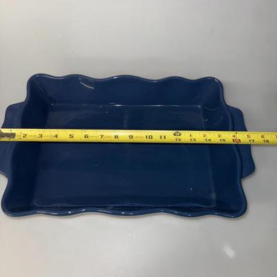Blue BICO Scallopped Edge Baking Dish