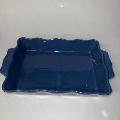 Blue BICO Scallopped Edge Baking Dish