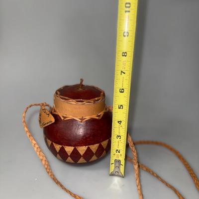 Jamaican Gourd And Leather Purse