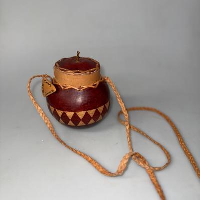 Jamaican Gourd And Leather Purse