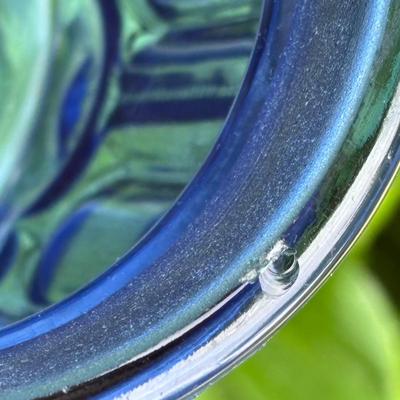 LOT 43: Look at Those Colors! Vintage Amberina Glass Scalloped Edge Pedestal Candy Dish/Bowl, Green Glass Raised Bubble Vase Bottle/Vase,...