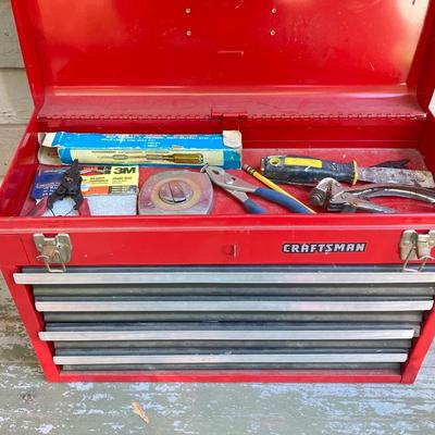 LOT 55: Craftsman Toolbox with Contents and Central Pneumatic Compressor