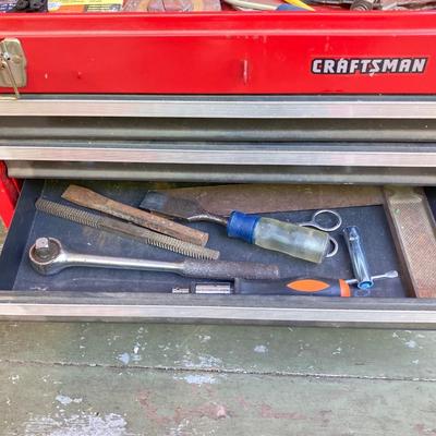 LOT 55: Craftsman Toolbox with Contents and Central Pneumatic Compressor