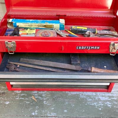 LOT 55: Craftsman Toolbox with Contents and Central Pneumatic Compressor