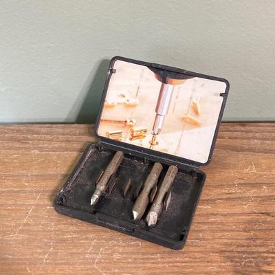 LOT 56: Vintage Wood Tools - Fulton Button Die Screw Plate, Woodtck Set, Tap, Craftsman and More