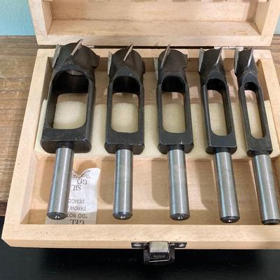 LOT 56: Vintage Wood Tools - Fulton Button Die Screw Plate, Woodtck Set, Tap, Craftsman and More
