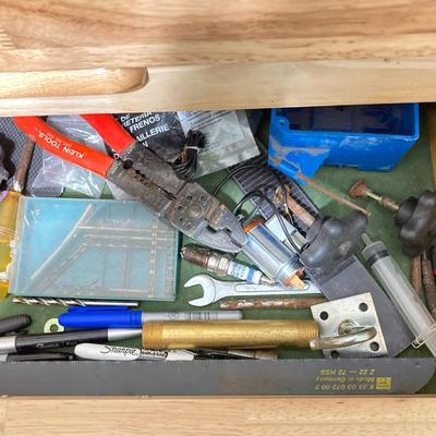 LOT 57: Contents of Four Storage Drawers - Tools, Hardware and More