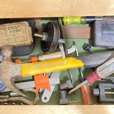 LOT 57: Contents of Four Storage Drawers - Tools, Hardware and More