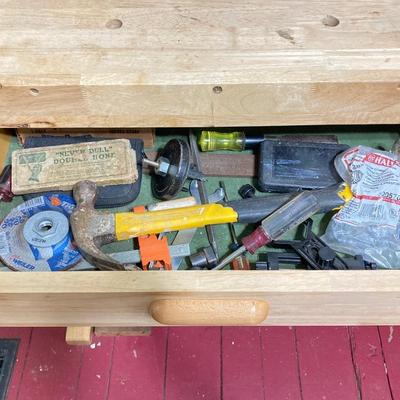 LOT 57: Contents of Four Storage Drawers - Tools, Hardware and More
