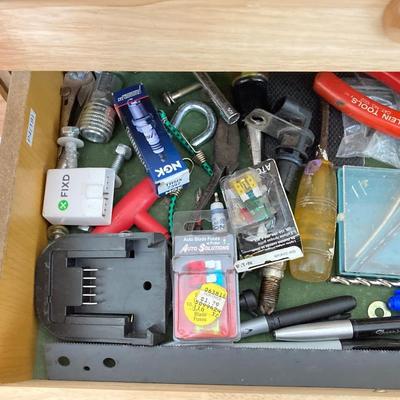 LOT 57: Contents of Four Storage Drawers - Tools, Hardware and More