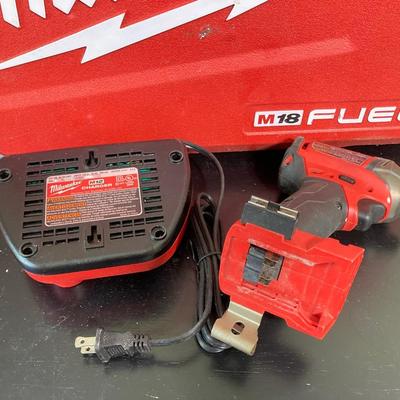 LOT 58: Milwaukee Tools and Accessories - Fuel Hex Hydraulic Driver, Charger with Storage Case and More