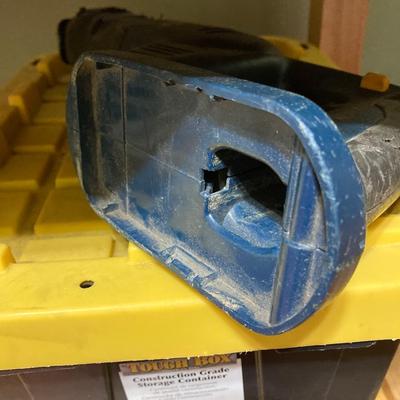 LOT 59: Assorted Tools - Hyper Tough Drill, Dremel Rotary Tool, Tough Box Storage Tote, Ryobi Reciprocating Saw, Hand Tools and More