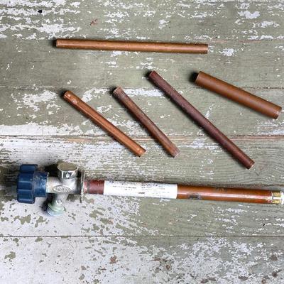 LOT 60: Vintage Metal Toolbox and Contents (Copper Tubing and Brass Included)