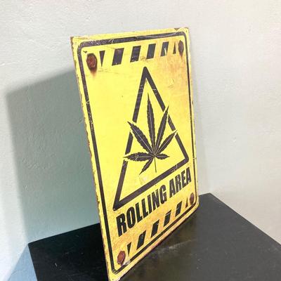 LOT 63: Rolling Area Decorative Metal Sign in Packaging