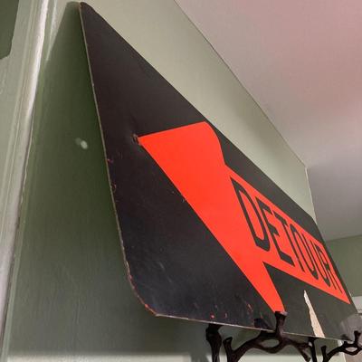 LOT 64: Metal Detour Road Sign