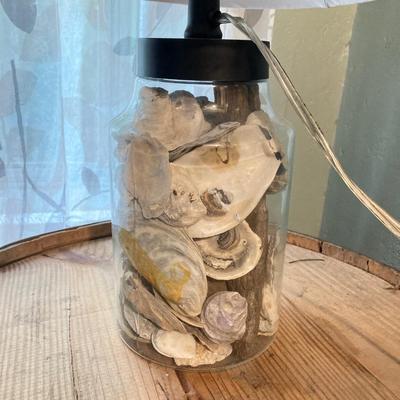 LOT 68: Wooden Barrel and Decorative Seashell Lamp