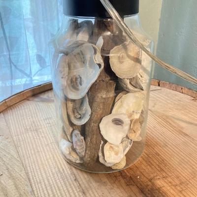 LOT 68: Wooden Barrel and Decorative Seashell Lamp