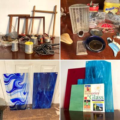 LOT 69: Stained Glass Crafters Collection - Assorted Glass, Framing, Tools, Supplies and More