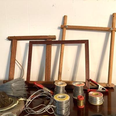 LOT 69: Stained Glass Crafters Collection - Assorted Glass, Framing, Tools, Supplies and More