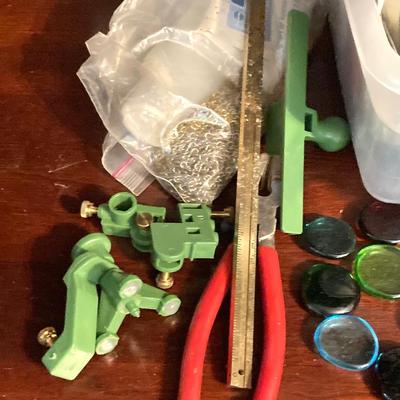 LOT 69: Stained Glass Crafters Collection - Assorted Glass, Framing, Tools, Supplies and More