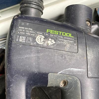 LOT 71: Festool Rotex RO 90 DX FEQ-Plus Sanding Tool in Case, Tools, Storage Boxes with Hardware and Pair of Halo Lights
