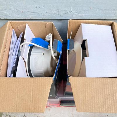 LOT 71: Festool Rotex RO 90 DX FEQ-Plus Sanding Tool in Case, Tools, Storage Boxes with Hardware and Pair of Halo Lights