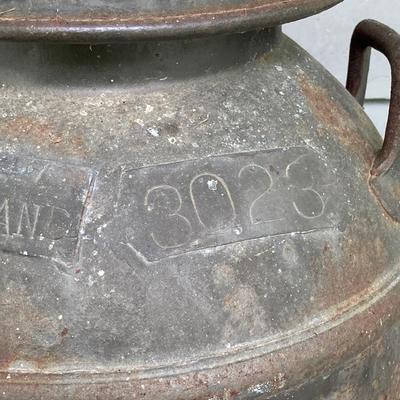 LOT 73: Vintage / Antique Metal Milk Can with Lid - Copeland 3023