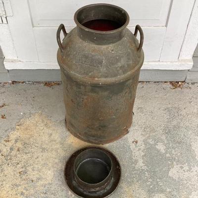 LOT 73: Vintage / Antique Metal Milk Can with Lid - Copeland 3023