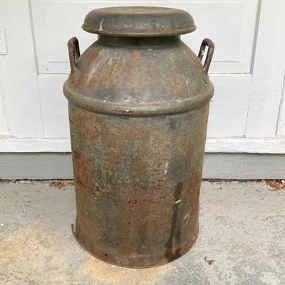 LOT 73: Vintage / Antique Metal Milk Can with Lid - Copeland 3023