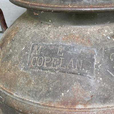 LOT 73: Vintage / Antique Metal Milk Can with Lid - Copeland 3023