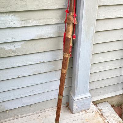 LOT 76: Ceremonial Single Edge Swords with Wood Scabbard