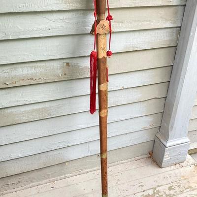 LOT 76: Ceremonial Single Edge Swords with Wood Scabbard