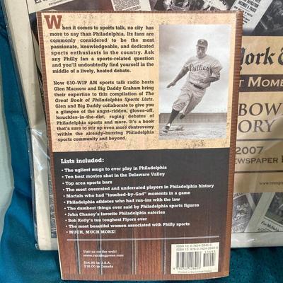 LOT 77: Nick Foles Eagles NFL Super Bowl Jersey Size 44, Football Cards, The Great Book of Philadelphia Sports Lists, Donovan McNabb...