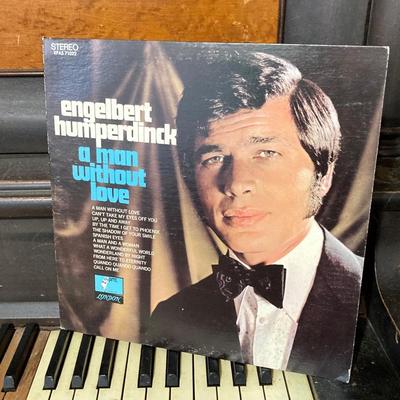 LOT 79: Vintage Album Collection (Elvis, Tom Jones, Engelbert Humperdinck and More) and Metal Enter at Your Own Risk Sign