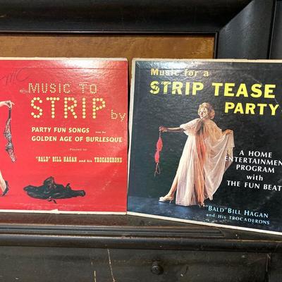 LOT 79: Vintage Album Collection (Elvis, Tom Jones, Engelbert Humperdinck and More) and Metal Enter at Your Own Risk Sign