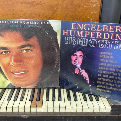 LOT 79: Vintage Album Collection (Elvis, Tom Jones, Engelbert Humperdinck and More) and Metal Enter at Your Own Risk Sign