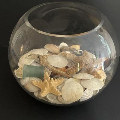 LOT 85: Seaside Collection: Ceramic Lighthouse Lamp, Wooden Carved Pelican, Sea Glass Bottles w/Barnacles, Lighthouse Painting on Slate,...