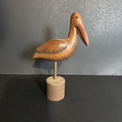 LOT 85: Seaside Collection: Ceramic Lighthouse Lamp, Wooden Carved Pelican, Sea Glass Bottles w/Barnacles, Lighthouse Painting on Slate,...