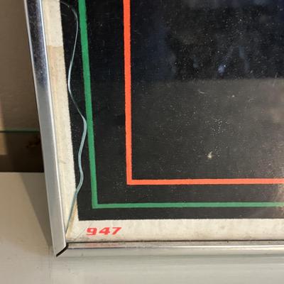 LOT 97: Vintage Black Sabbath Poster, Over-sized Edison Bulb w/Lamp and Framed Carnival Mirror