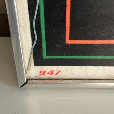 LOT 97: Vintage Black Sabbath Poster, Over-sized Edison Bulb w/Lamp and Framed Carnival Mirror