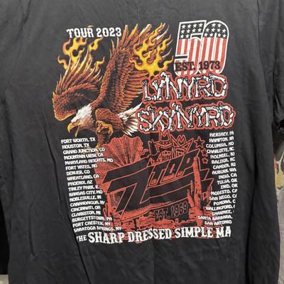 LOT 98: Concert/Band T-Shirts (4): Lynyrd Skynyrd, ZZ Top AC/DC