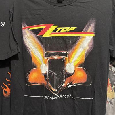 LOT 98: Concert/Band T-Shirts (4): Lynyrd Skynyrd, ZZ Top AC/DC