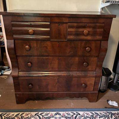 LOT 101: Empire Style Wood/Veneered Chest of Drawers