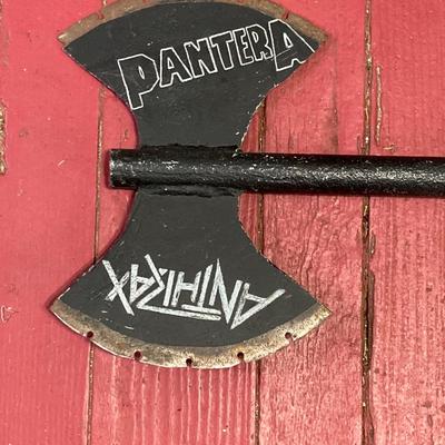 LOT 119: Rock On Collection - AC / DC & Ozzy Osbourne Memorabilia, Rock Band Metal Double Sided Axe, Austin Amplifier and More