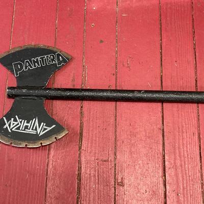 LOT 119: Rock On Collection - AC / DC & Ozzy Osbourne Memorabilia, Rock Band Metal Double Sided Axe, Austin Amplifier and More