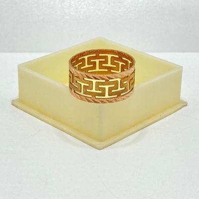 LOT 122: Gold Greek Key Ring - 14KT, TW 2.46g, Sz 8