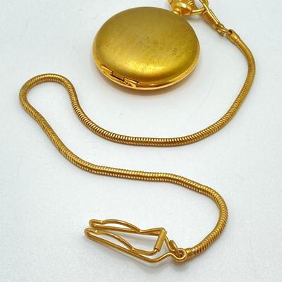 LOT 123: Pair of Gold Tone Pocket Watches with Chains (Unitron and Xanadu)