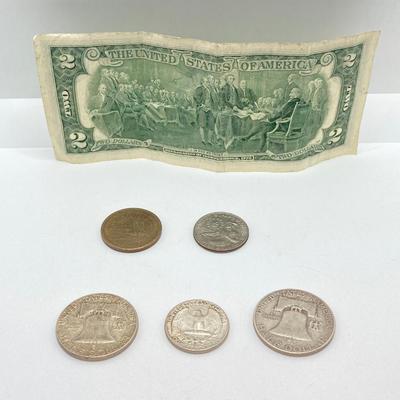 LOT 124: Collection of Coins, Paper Currency and Tokens (Silver Included)
